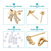 Fashewelry 12Pcs 6 Style Brass Micro Pave Cubic Zirconia Stud Earring Findings KK-FW0001-10-4