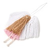 Angel Handmade Woven Macrame Cotton Thread Pendant Decorations HJEW-JM02454-01-4
