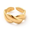 Ion Plating(IP) 304 Stainless Steel Twist Rope Open Cuff Ring for Women X-RJEW-F131-17G-2