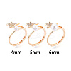 Star Shape Brass Micro Pave Clear Cubic Zirconia Adjustable Ring Settings KK-T076-51G-4