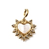 Heart 304 Stainless Steel Rhinestone Pendant Decorations STAS-H202-04G-01-1