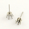 Non-Tarnish 304 Stainless Steel Post Stud Earring Settings STAS-R063-58-1