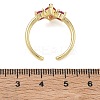 Brass Micro Pave Cubic Zirconia Cuff Open Rings for Women RJEW-L343-14G-01-5