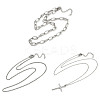 304 Stainless Steel Cross Pendant 3 Layer Necklaces for Women LS-NJEW-F343-02P-4
