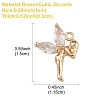 1Pc Brass Micro Pave Cubic Zirconia Pendants KK-YW0002-54-1