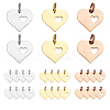 30Pcs 3 Colors 304 Stainless Steel Pendants STAS-ME0001-74-1