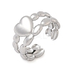 304 Stainless Steel Open Cuff Rings for Women RJEW-A079-05A-P-4