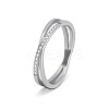 304 Stainless Steel Micro Pave Clear Cubic Zirconia Finger Rings for Women FS-WG1B662-05-2