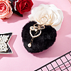 Fibre Heart Pom Pom Ball Keychain KEYC-WH0027-126C-4