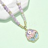 Natural Lavender Amethyst Pendant Necklaces for Women NJEW-G165-01C-G-3