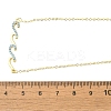 Brass Micro Pave Light Sky Blue Cubic Zirconia Wave Shaped Pendant Cable Chain Necklaces for Women NJEW-R005-01G-6