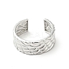 Non-Tarnish 304 Stainless Steel Textured Open Cuff Ring for Men Women RJEW-I085-23P-2