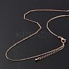 Brass Rolo Chains Necklaces for Women NJEW-D302-43RG-3