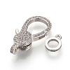 Brass Micro Pave Cubic Zirconia Lobster Claw Clasps ZIRC-S058-17P-2