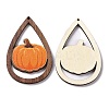 Halloween Theme Single Face Printed Aspen Wood Big Pendants WOOD-G015-05J-2