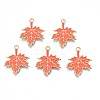 Autumn Theme Rack Plating Alloy Enamel Pendants X-ENAM-N055-068-1