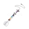 Glass Teardrop Chandelier Pendant Decorations HJEW-JM00855-5