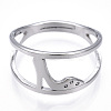 Non-Tarnish 304 Stainless Steel High-Heeled Shoes Adjustable Ring for Women RJEW-T027-07P-3