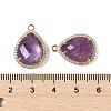 Natural Amethyst Faceted Teardrop Pendants G-I382-01G-09-3
