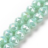 Electroplate Opaque Glass Beads Strands EGLA-H101-01-2