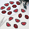 40Pcs 2 Styles Lip Polyester Computerized Embroidery Cloth Iron on/Sew on Patches DIY-GF0012-58-4