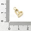 Brass Micro Pave Clear Cubic Zirconia Charms KK-B130-02G-04-3