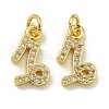 Rack Plating Brass Micro Pave Cubic Zirconia Pendants KK-K386-02L-G-1