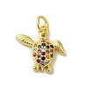 Real 18K Gold Plated Brass Pave Colorful Cubic Zirconia Pendants KK-M283-07E-02-1