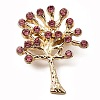 Alloy Glass Rhinestone Tree Brooches JEWB-K017-02KCG-1