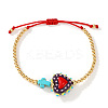 Cinco de Mayo Glass & Brass Beads Braided Bead Bracelets HB3045-3-1
