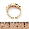 Brass Micro Pave Cubic Zirconia Cuff Open Rings for Women RJEW-L343-16G-02-5