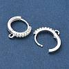 Brass Micro Pave Clear Cubic Zirconia Hoop Earring Findings KK-H532-14B-S-2