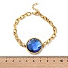 304 Stainless Steel Flat Round Link Bracelets BJEW-A036-10G-01-5