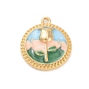 Brass Enamel Pendants KK-S502-07G-1
