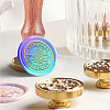 Brass Wax Seal Stamp with Handle AJEW-WH0184-1069-6