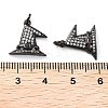 Rack Plating Brass Micro Pave Clear Grade AAA Cubic Zirconia Pendants KK-M280-06B-3