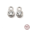 Real Platinum Plated Rhodium Plated 925 Sterling Silver Charms STER-K176-03F-P-1