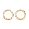 Brass Micro Pave Clear Cubic Zirconia Spring Gate Rings KK-H292-06G-1