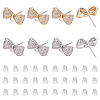 DICOSMETIC 4 Pairs 2 Colors Rack Plating Brass Micro Pave Clear Cubic Zirconia Earring Findings KK-DC0001-37-1