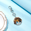 Natural Tiger Eye Chips Beads & Alloy Tree of Life Pendant Decorations HJEW-JM03128-05-1