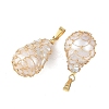 Natural Baroque Keshi Pearl Wire Wrapped Pendants PALLOY-JF05993-2