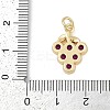 Rack Plating Brass Micro Pave Cubic Zirconia Pendants KK-H509-16G-3