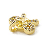 Brass Micro Pave Clear Cubic Zirconia Butterfly Charms ZIRC-F132-86G-3