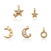 10Pcs 5 Style Brass Micro Pave Clear Cubic Zirconia Pendants ZIRC-BT0001-01G-2