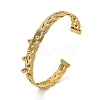 304 Stainless Steel Grid Braided Open Cuff Bangles for Women LS-BJEW-E100-02G-1