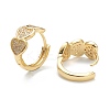 Brass Micro Pave Clear Cubic Zirconia Huggie Hoop Earrings EJEW-A058-15G-2