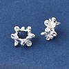 Brass Micro Pave Clear Cubic Zirconia European Beads KK-D110-03S-1