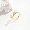 Simple Style Brass Pave Cubic Zirconia Open Rings IO7806-1