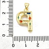Brass Micro Pave Clear Cubic Zirconia Pendants KK-G521-01G-P-01-3