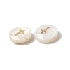 Natural Freshwater Shell Flat Round Beads SHEL-C009-01E-2